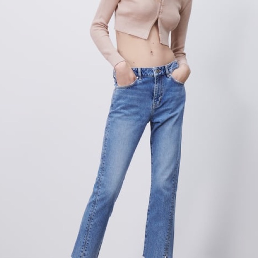 ZARA high rise straight leg jeans size 6